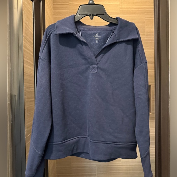 Freely Women's Navy Pullover Hoodie - Picture 1 of 2